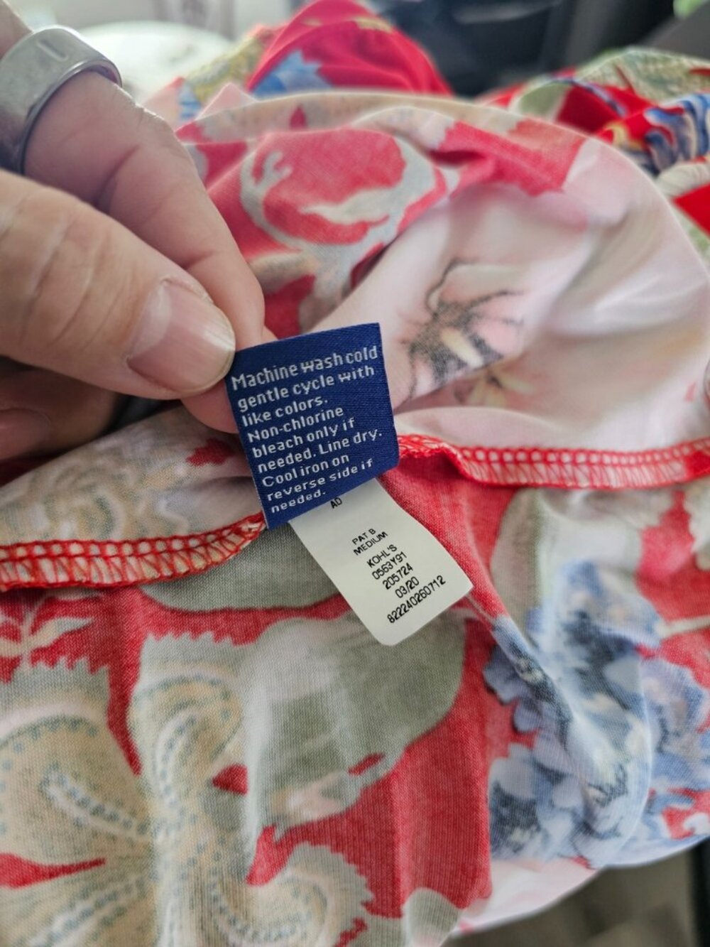 Apt. 9 Red Floral Sleeveless Midi Dress with Blue and Green Blooms - Picture 6 of 12